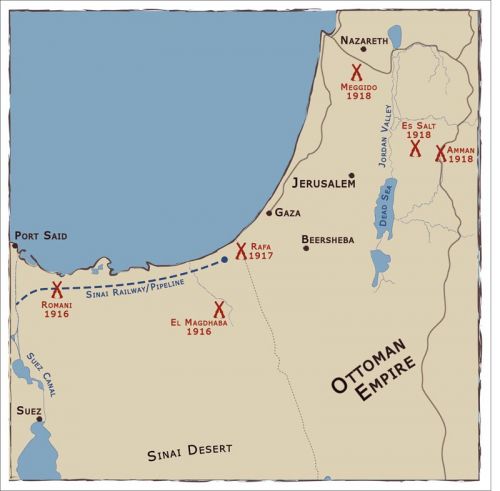Palestine & Sinai campaign map